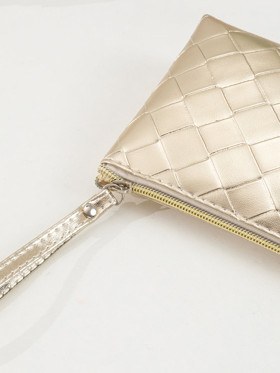 Metal-Colored Pu Leather Cosmetic Bag