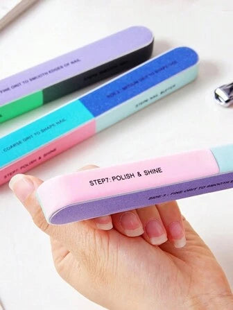Manicure Tools Colorful Seven-Sided Polished Nail File