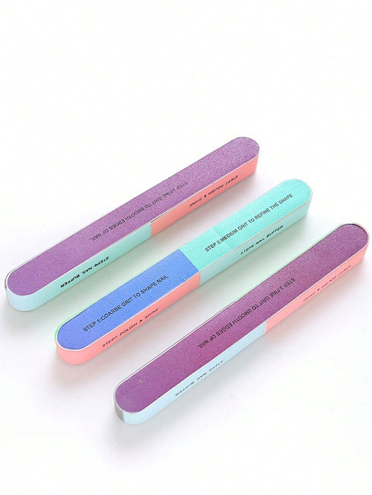 Manicure Tools Colorful Seven-Sided Polished Nail File