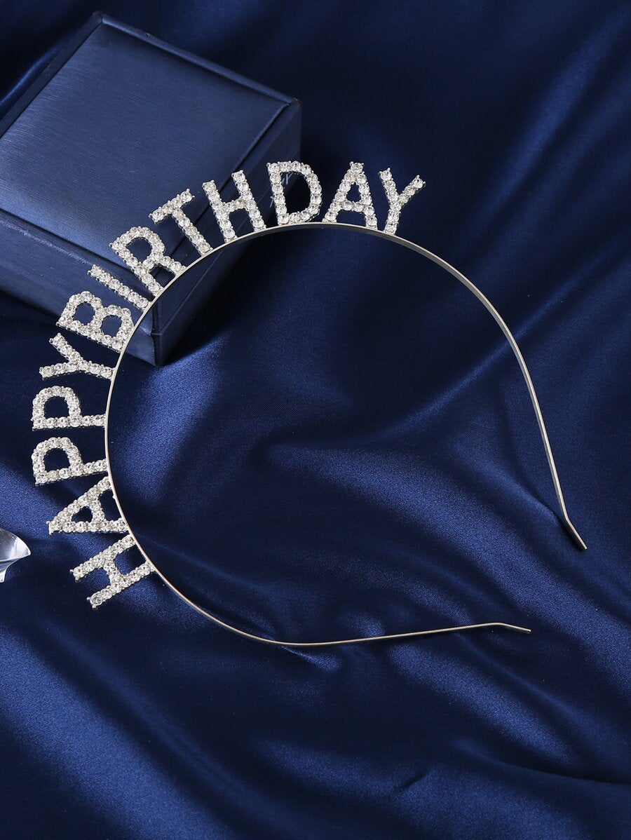 Silver Happy Birthday Headband
