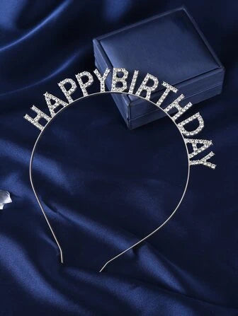Silver Happy Birthday Headband