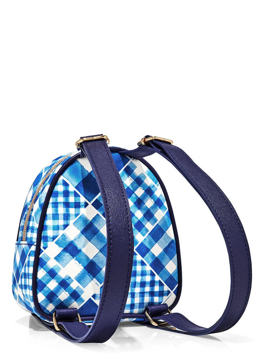Bath & Body Works Blue Gingham Mini Backpack Bag