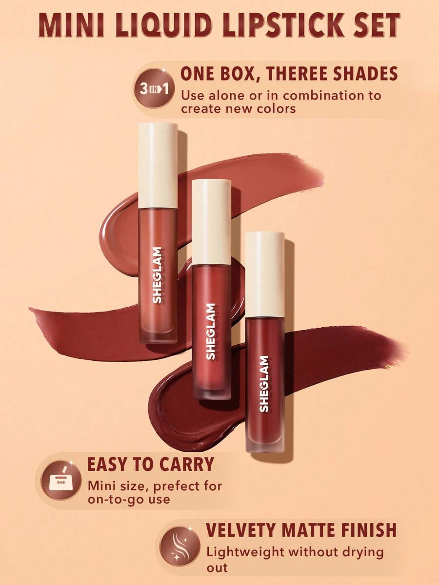 SHEGLAM Matte Allure Mini Liquid Lipstick Set-Private Tour