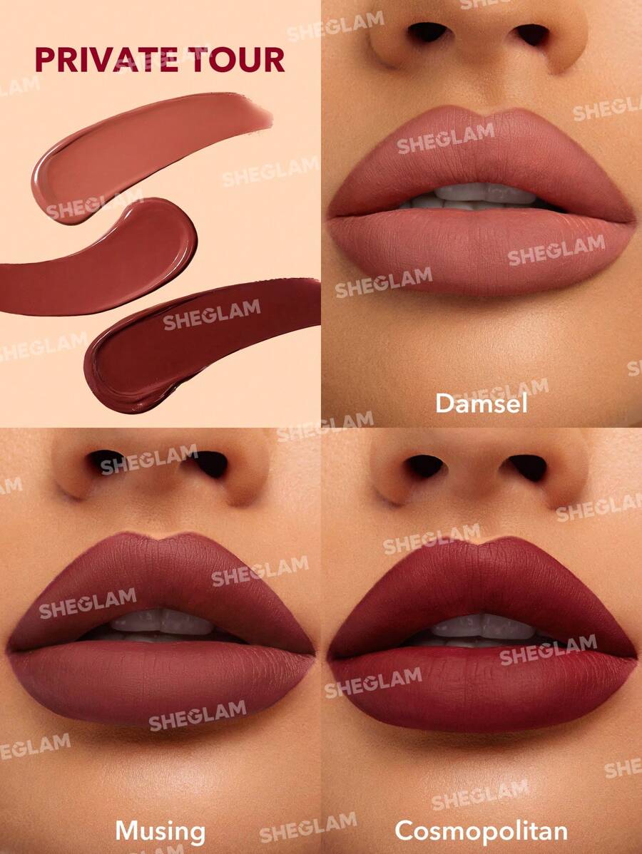 SHEGLAM Matte Allure Mini Liquid Lipstick Set-Private Tour