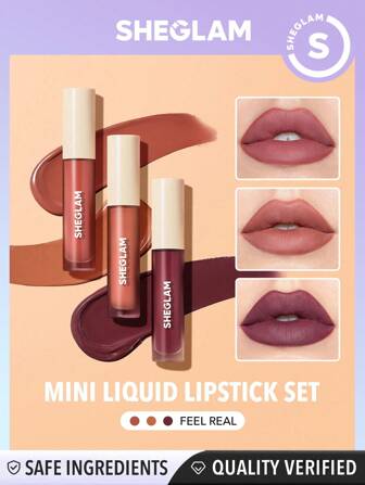 SHEGLAM Matte Allure Mini Liquid Lipstick Set - Real Feel