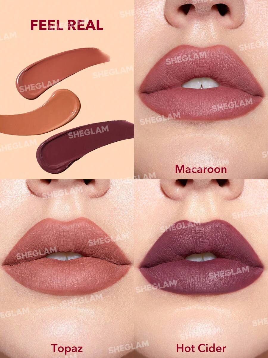 SHEGLAM Matte Allure Mini Liquid Lipstick Set - Real Feel