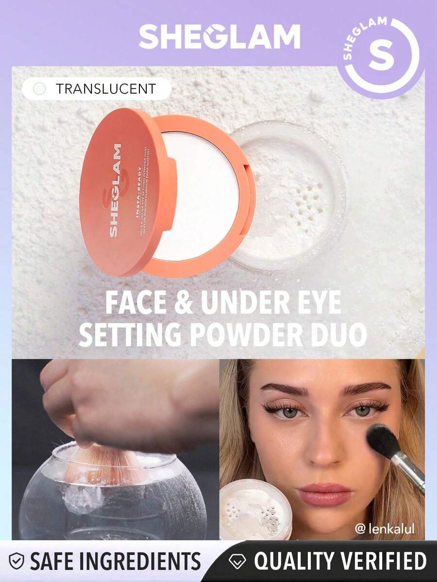 SHEGLAM Insta-Ready Face & Under Eye Setting Powder Duo-Translucent