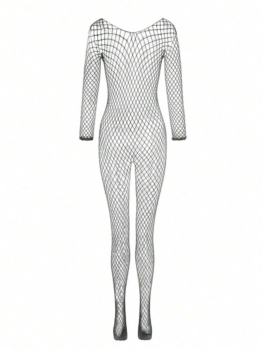 Women Fashion Long Sleeve Fishnet Full Body Stretchable Stockings