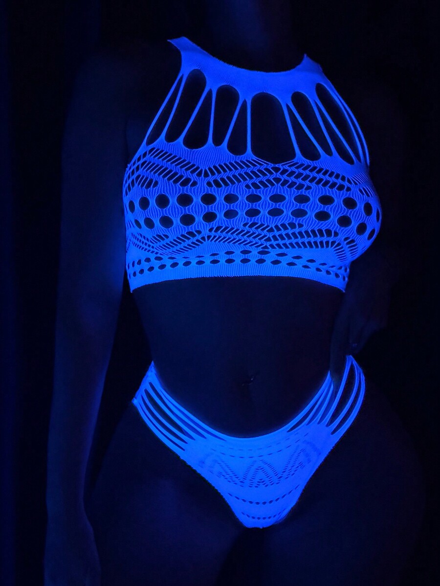 Sexy Women UV Glow Lingerie Sets