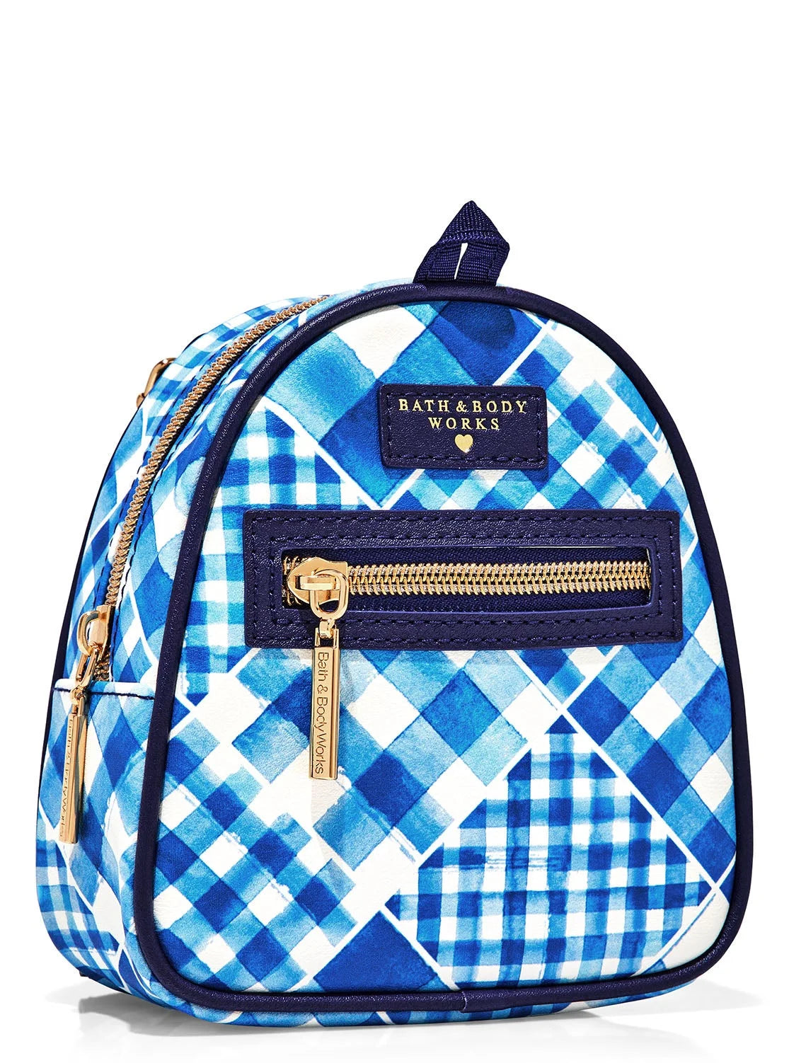 Bath & Body Works Blue Gingham Mini Backpack Bag