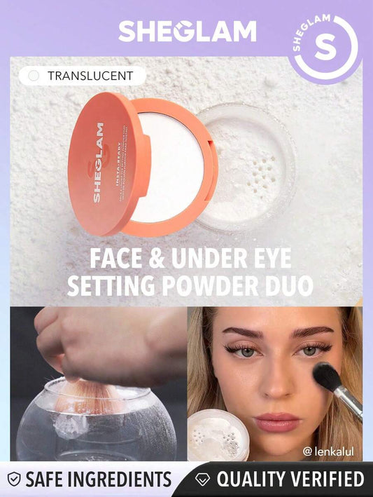 SHEGLAM Insta-Ready Face & Under Eye Setting Powder Duo-Translucent